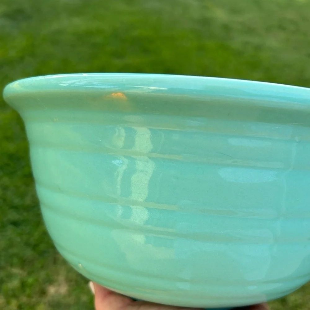 Vintage Bauer Ringware Bowl 2.5 Qt Teal Jade | 40s Vintage Retro Kitchen Mixing